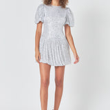 Sequin Bubble Skirt Mini Dress