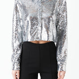 Sequins Cropped Shirt