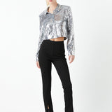 Sequins Cropped Shirt