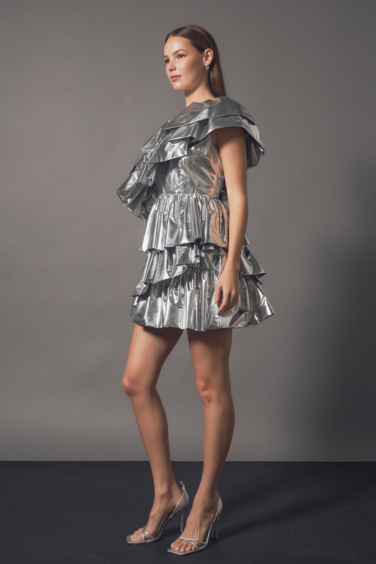 Metallic Tiered Mini Dress – Endless Rose