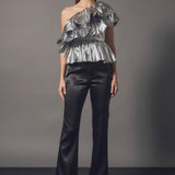 Metallic Tiered Top
