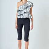 Metallic Tiered Top