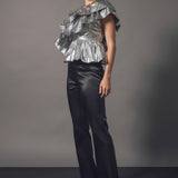 Metallic Tiered Top