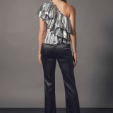 Metallic Tiered Top