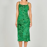 Print Velvet Slip Dress