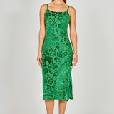 Print Velvet Slip Dress