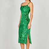 Print Velvet Slip Dress