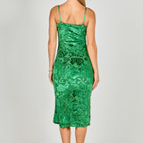 Print Velvet Slip Dress