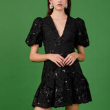 Sequins Lace Mini Dress
