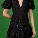 Sequins Lace Mini Dress
