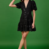Sequins Lace Mini Dress