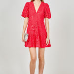 Endless Rose - Sequined Lace Mini Dress RED / XS Endless Rose - Sequined Lace Mini Dress RED / XS