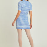 Check Sweater Mini Dress