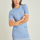 Check Sweater Mini Dress