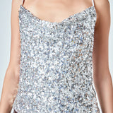 Sequins Cowl Neck Top