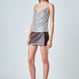 Sequins Cowl Neck Top