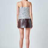 Sequins Cowl Neck Top