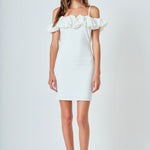 Endless Rose Women's Bubble Off Shoulder Mini Dress