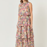 Floral Tiered Maxi Skirt