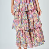 Floral Tiered Maxi Skirt