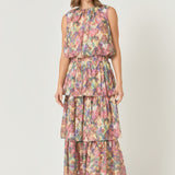 Floral Tiered Maxi Skirt