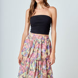 Floral Tiered Maxi Skirt