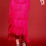 Fringe Tiered Maxi Skirt