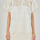 Sheen Crinkle Bow Detail Top
