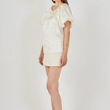 Sheen Crinkle Bow Detail Top