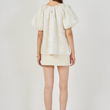 Sheen Crinkle Bow Detail Top