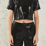 Sequins Cropped Top