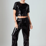 Sequins Cropped Top