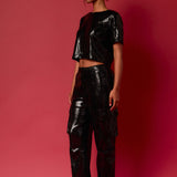 Sequins Cropped Top