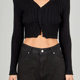 Long Sleeve Ruffled Knit