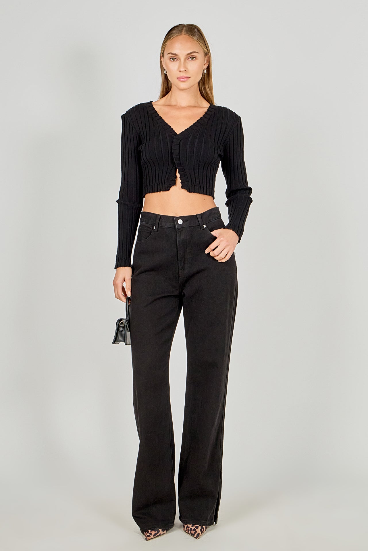 Long Sleeve Ruffled Knit