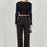 Long Sleeve Ruffled Knit