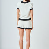 Crochet Knit Collared Top