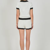 Crochet Knit Collared Top