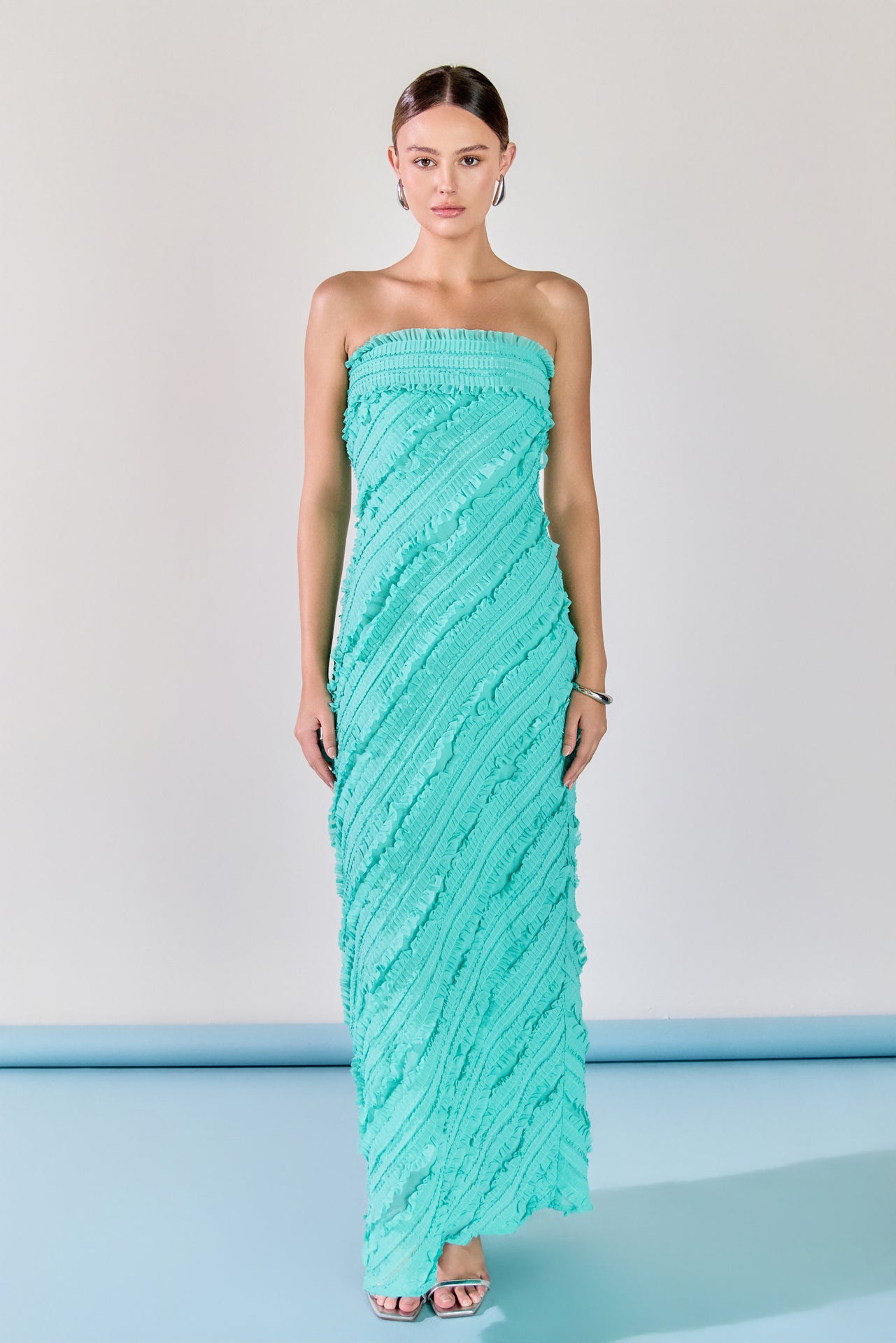 Juliette Strapless Ruffled Maxi Dress