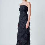 Strapless Ruffled Maxi Dress
