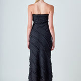 Strapless Ruffled Maxi Dress