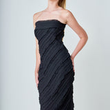 Strapless Ruffled Maxi Dress