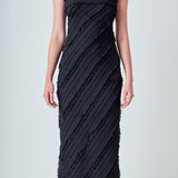 Strapless Ruffled Maxi Dress