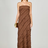 Strapless Ruffled Maxi Dress