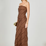 Strapless Ruffled Maxi Dress