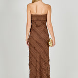 Strapless Ruffled Maxi Dress