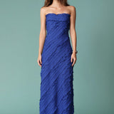 Strapless Ruffled Maxi Dress