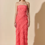 Endless Rose - Juliette Strapless Ruffled Maxi Dress AQUAMARINE / L Endless Rose - Juliette Strapless Ruffled Maxi Dress AQUAMARINE / L