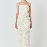 Strapless Ruffled Maxi Dress
