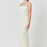Strapless Ruffled Maxi Dress